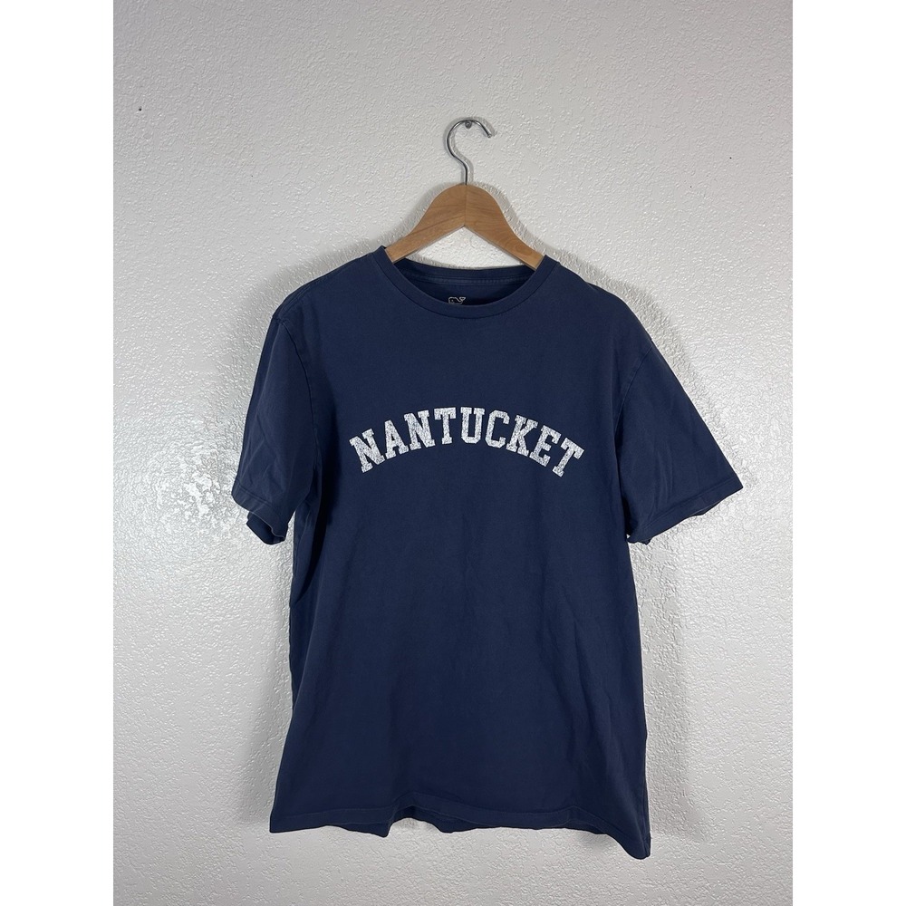 Vineyard Vines Nantucket Graphic T-Shirt Navy Blue Men's Small Whale Logo